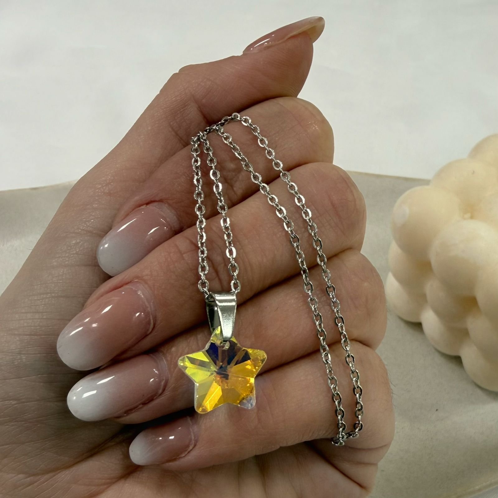 conjunto swarovsky estrella con cadena