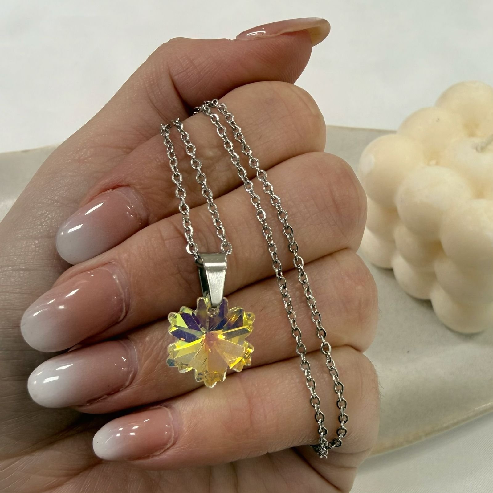 conjunto swarovsky estrella winter con cadena
