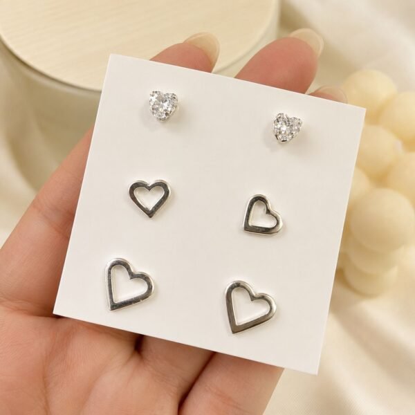 a alfi set x 3 pares argollas con cubic microzirconia mod 2