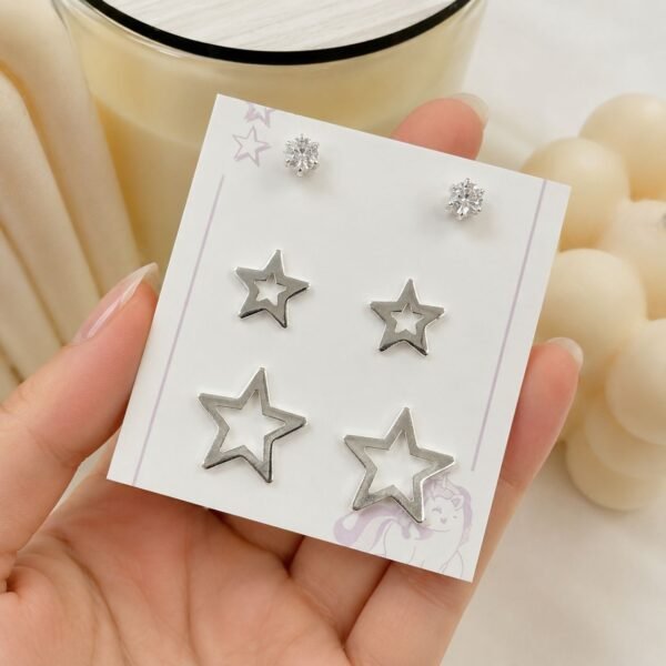 a alfi set x 3 pares argollas con cubic microzirconia mod 1