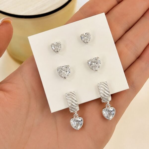 a alfi set x 3 pares argollas con cubic microzirconia mod 3