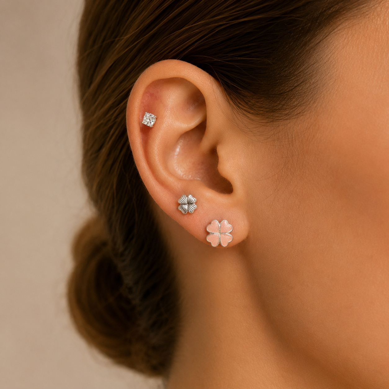 a alfi set x 3 pares argollas con cubic microzirconia mod 7 - Image 2