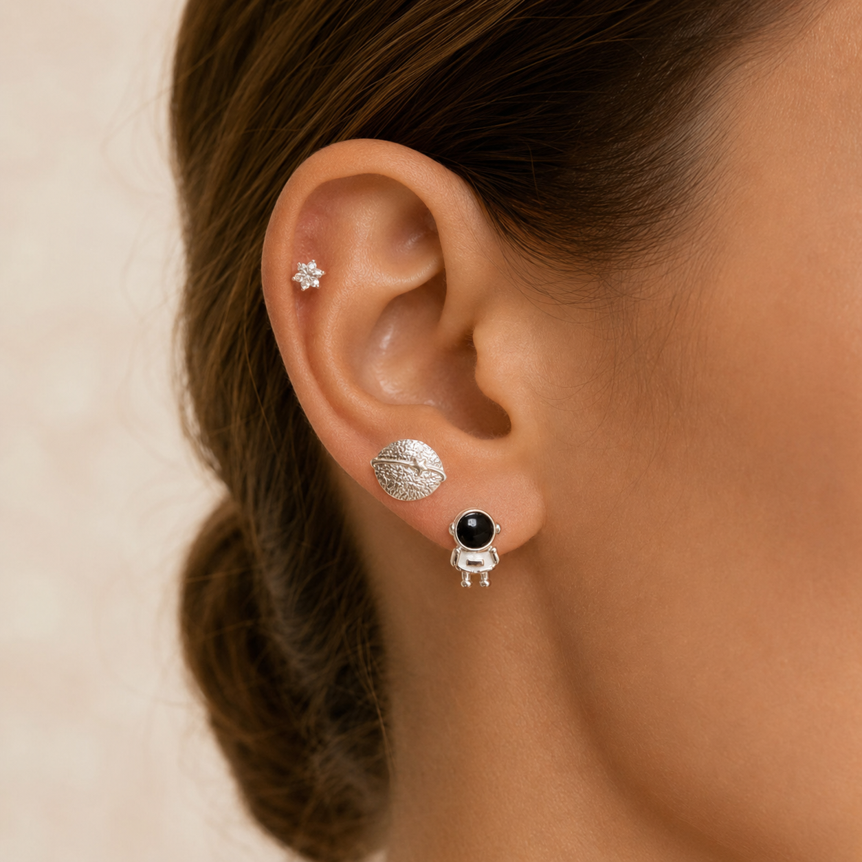 a alfi set x 3 pares argollas con cubic microzirconia mod 5 - Image 2