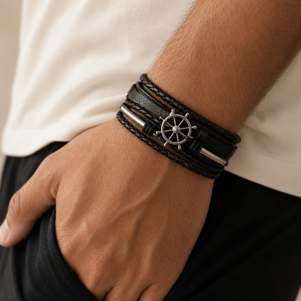 Alternative view of a set Pulseras hombre mod C a.q