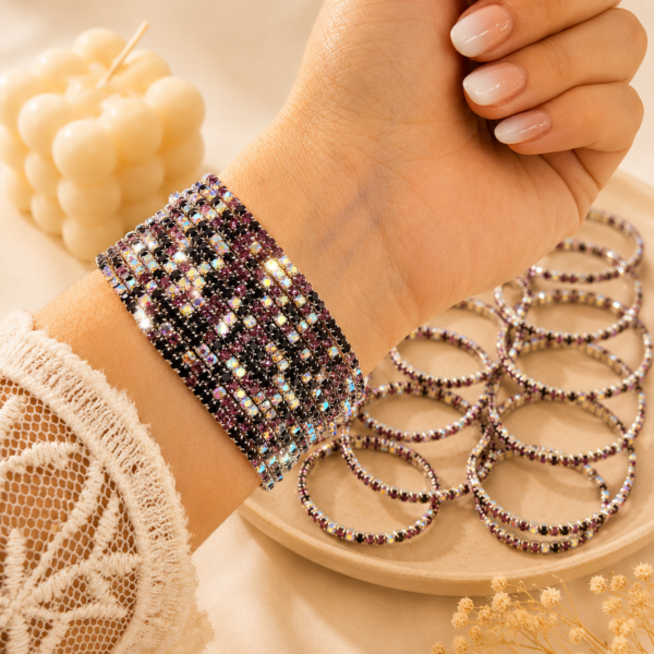 0oferta pack x 12 pulseras extensibles microzirconia degrade mod B