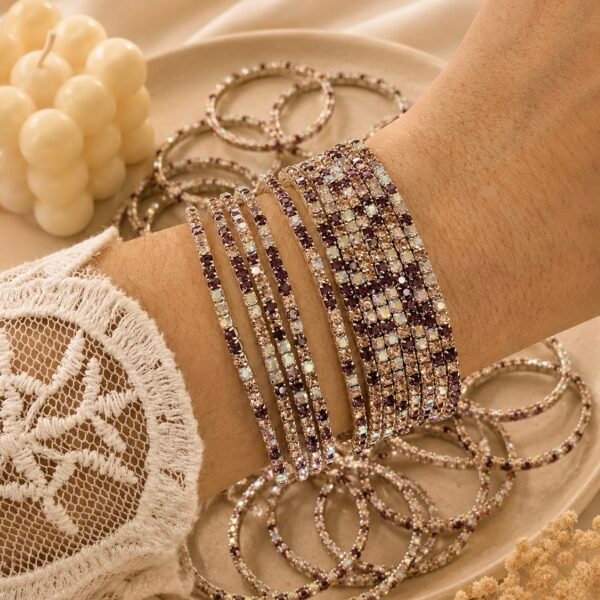 0oferta pack x 12 pulseras extensibles microzirconia degrade mod G
