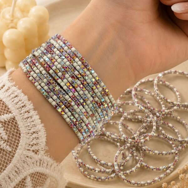 0oferta pack x 12 pulseras extensibles microzirconia degrade mod E
