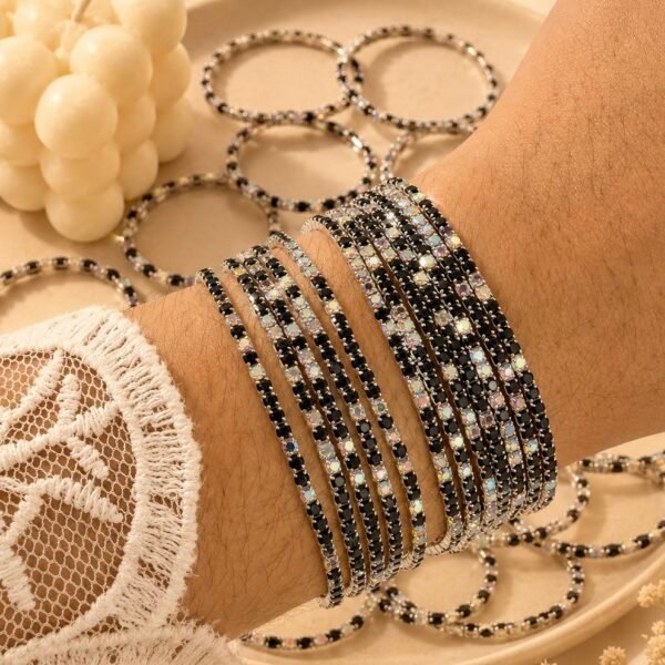 0oferta pack x 12 pulseras extensibles microzirconia degrade mod C