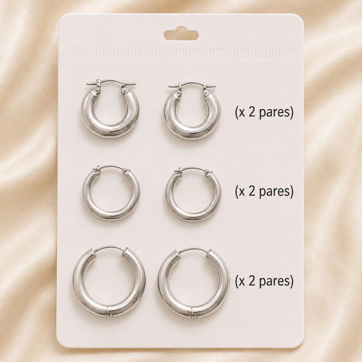 a a set x 6 pares argollas infladas mod J a.q