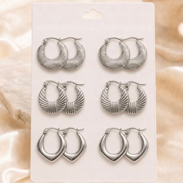 a a set x 6 pares argollas infladas  mod C a.q