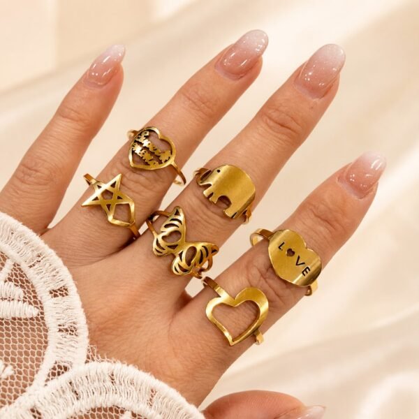 0 kit x 6 anillos dorados finos SURTIDOS.