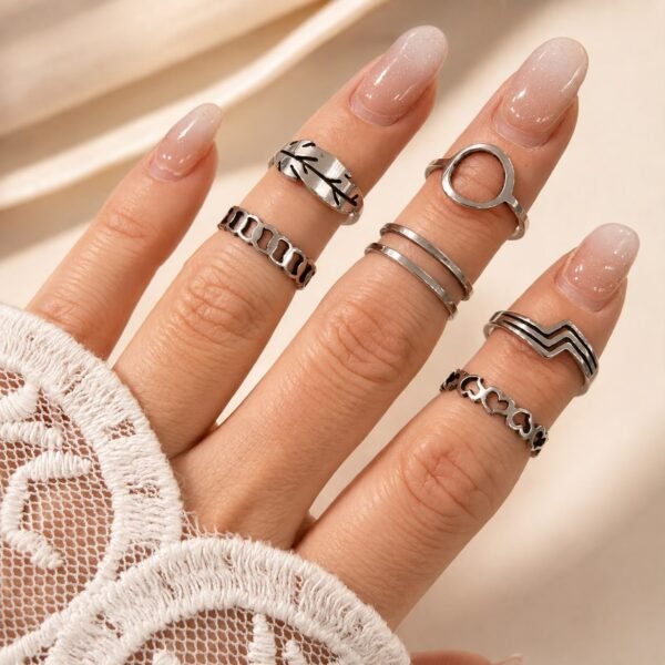 a kit x 6 anillos surtidos falanges a.q