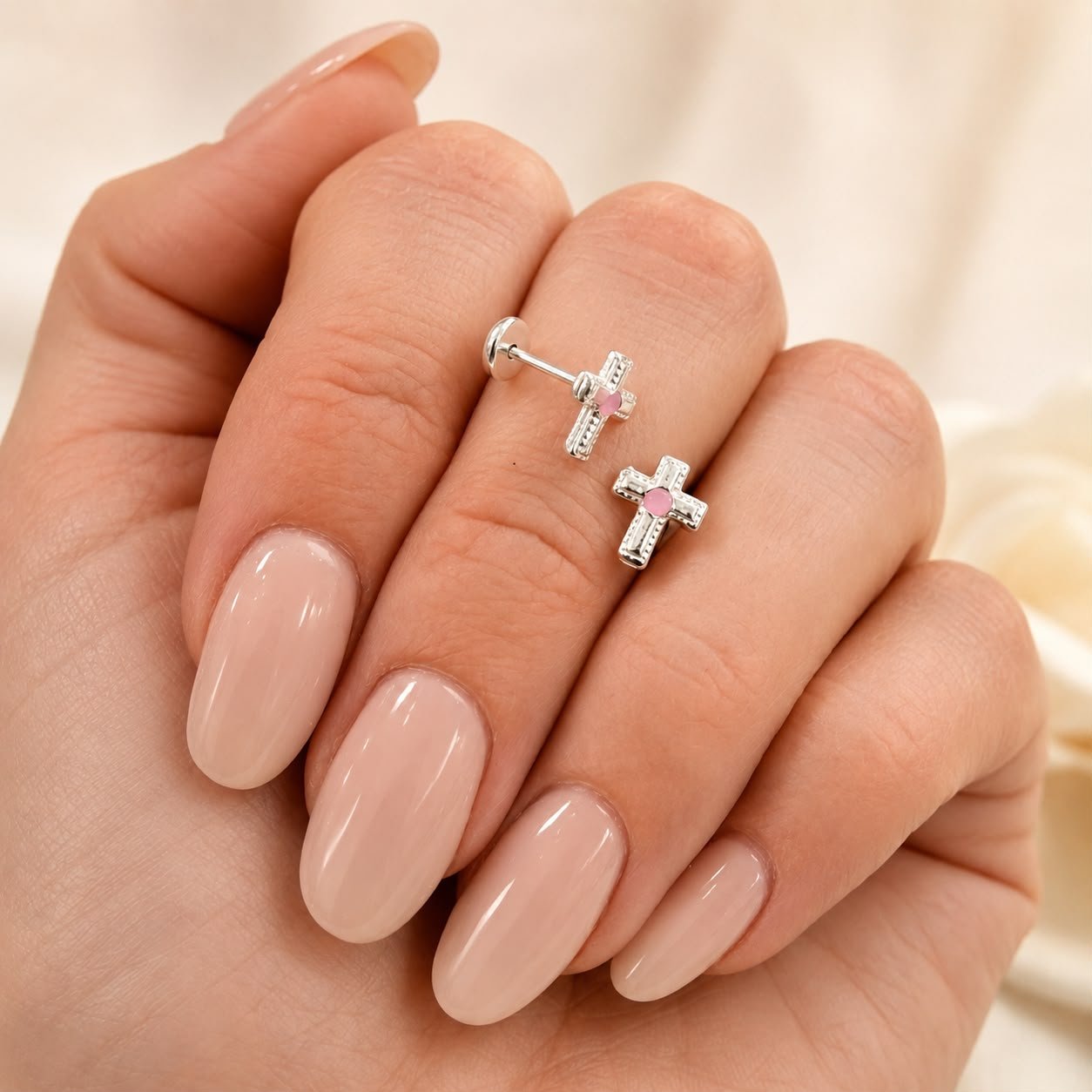 Aros Abridores cruz esmaltada colores varios