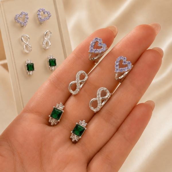 0a kit x 3 pares aros con cubics a.b abid G
