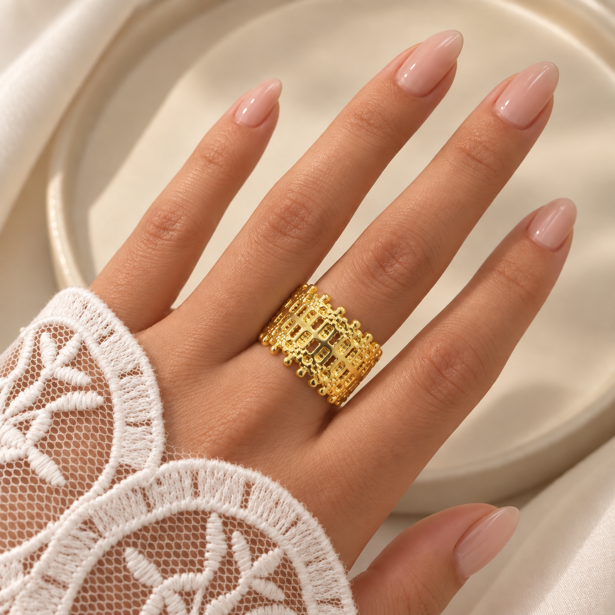 anillo a acai 9 dorado