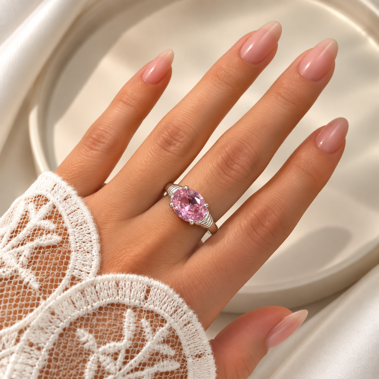 a anillo abud piedra Mod A rosa