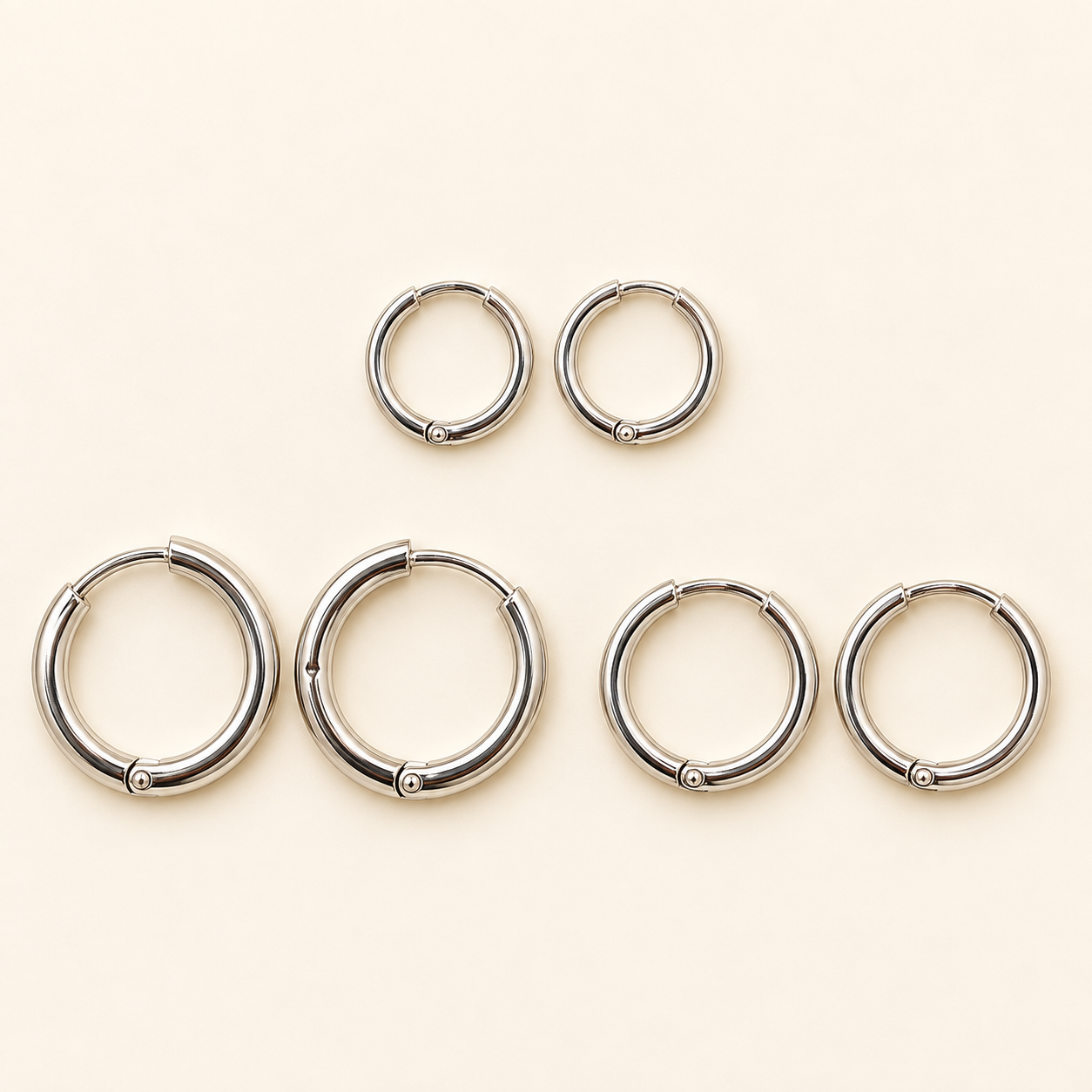 0a kit x 3 pares aros argollas trabajadas a.b astrid 5
