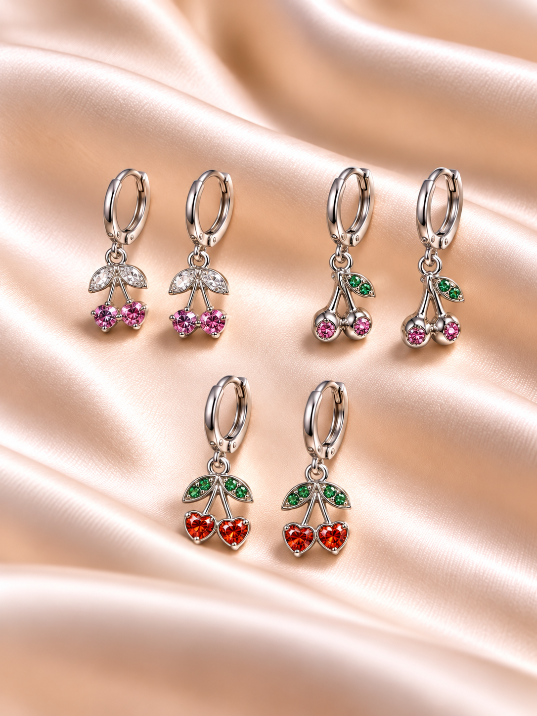 a a set x 3 pares argollas con cubics mod 6 a.q