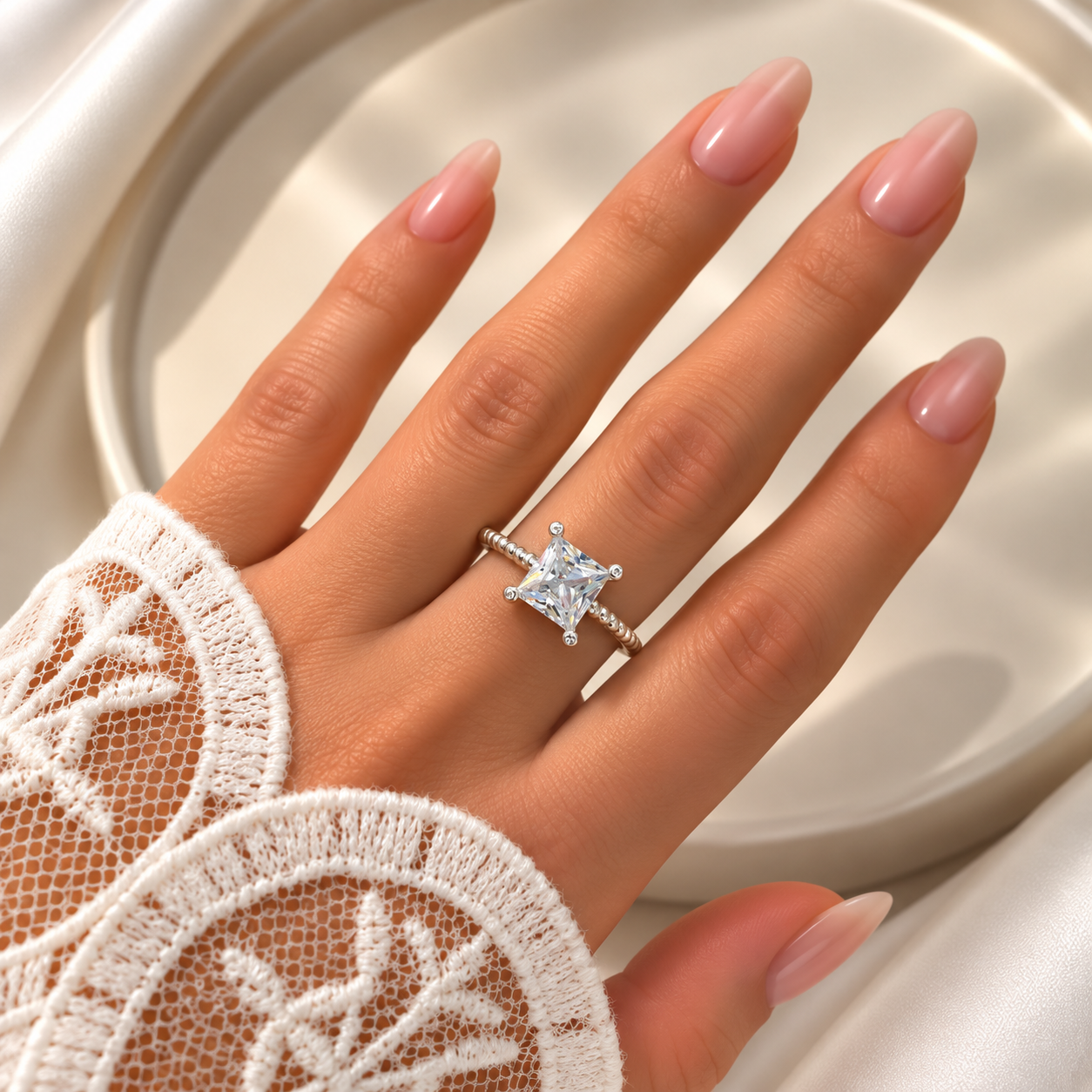 a anillo abud piedra Mod B blanco