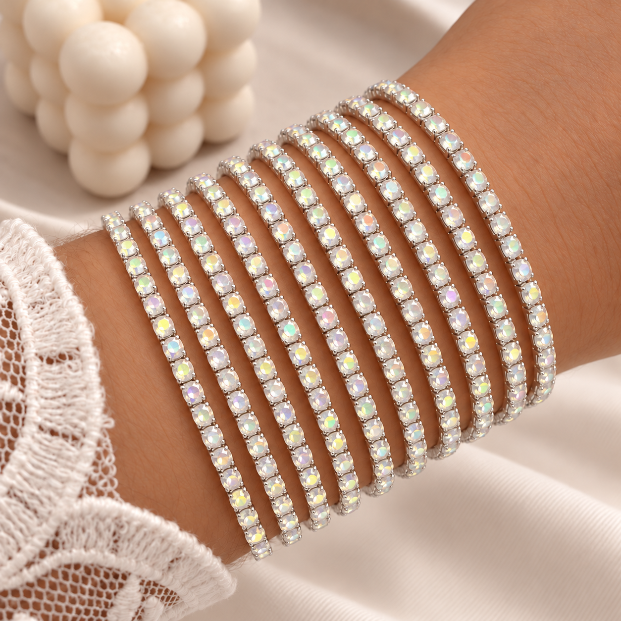 0oferta pack x 12 pulseras extensibles microzirconia mod L