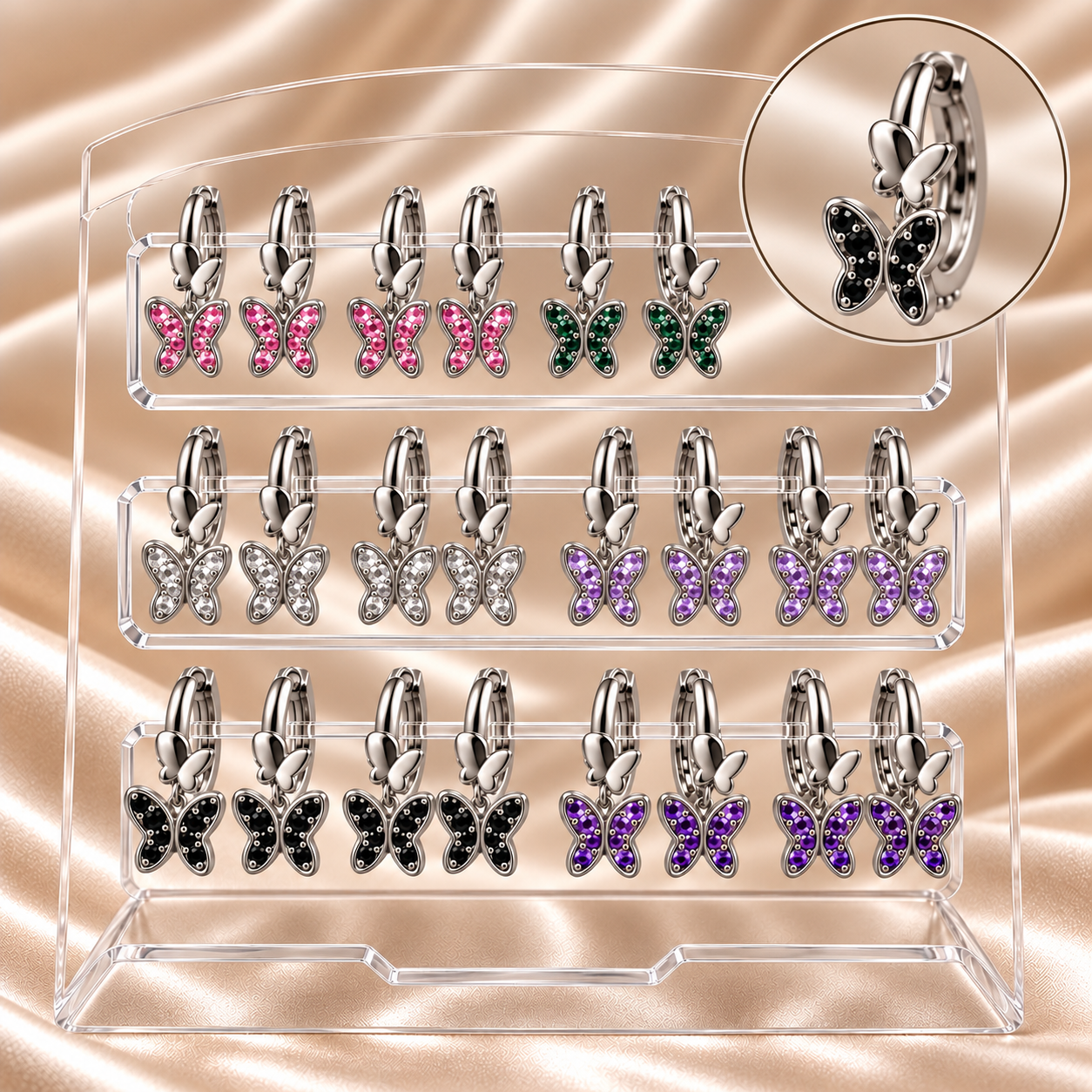 a a blister x 12 aros ac quirurgico ( $2.082 x par) mod mariposa con cubics
