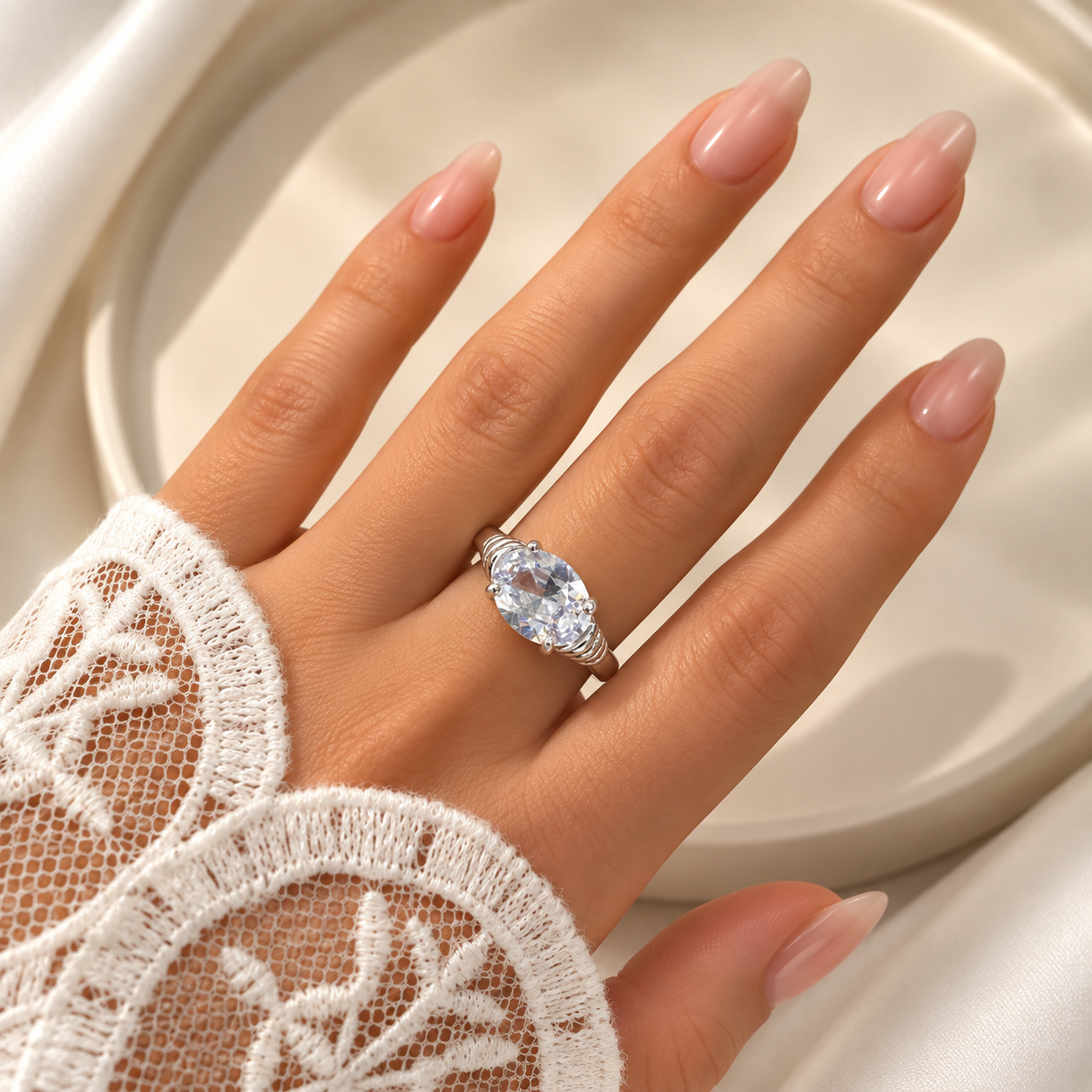 a anillo abud piedra Mod A blanco